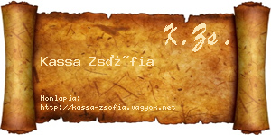 Kassa Zsófia névjegykártya