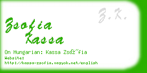 zsofia kassa business card